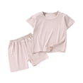 thumbnail image 1 of Birdeem Ensemble T-Shirt à Col Rond à Manches Courtes Uni et Short Taille Basse pour Bébés Garçons et Filles, 1 of 1