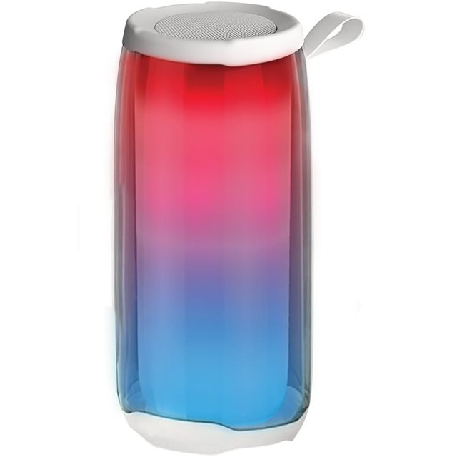 Escape - Portable Wireless Speaker with Microphone, FM Radio and Disco Lighting, White