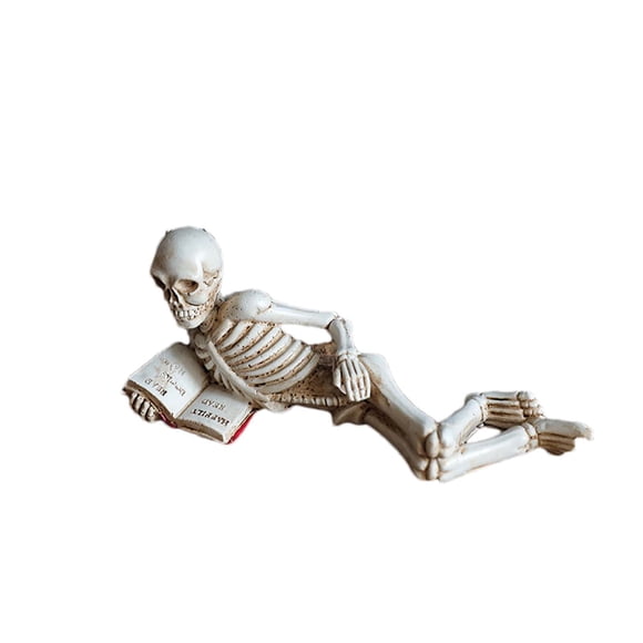 EGNMCR Pool Toys, Baby Toy, Toddler Toys Skeleton Character Reading A Book Modelling Resin Ornaments Halloween Personalised Crafts Personalised Toys Skeleton Mannequin
