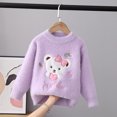 thumbnail image 2 of Chandail pour Bébé Fille Col Rond Manches Longues Imprimé Cœur Tricot Automne Hiver Chandail en Molleton Violet, 2 of 4