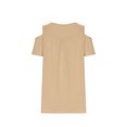 thumbnail image 4 of FAIWAD T-Shirts à Épaules Dénudées d'Été pour Femmes, Manches Courtes, Col Ras du Cou, T-Shirts Unis, Tunique Basique Décontractée, 4 of 6