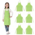 thumbnail image 1 of TOPTIE 6 Pack Kids Aprons with Pocket & Adjustable Strap, Child Chef Bib Apron for Kitchen Cooking Baking Painting-Green-XXL, 1 of 7