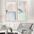 thumbnail image 1 of Designart "Pastel Tranquility in Serene Shades I" Abstract Liquid Ink Framed Wall Art Set Of 2 - Modern Blue Frame Gallery Set For Office Decor, 1 of 6