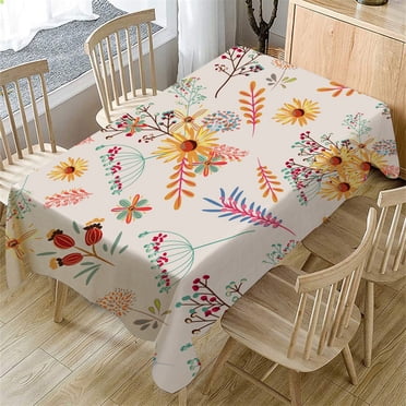 EGNMCR Nappes, Chemin de Table Motif de Fleurs Fraîches Nappe Rectangulaire Housse de Table à Thé Salle à Manger Déco Maison Housse de Table