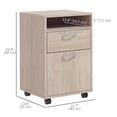 thumbnail image 3 of HOMCOM Vertical Filing Cabinet with Drawer Wheels, File Cabinet, Oak, 3 of 10