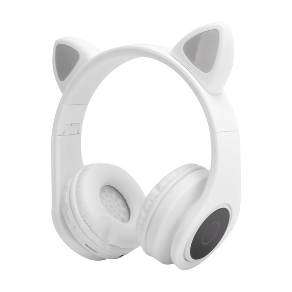 Led Noise Reduction Stereo Over Ear Headphones Cat Ear Shape 3.5 Mm Plug, Effective Distance 20 Meters, With Microphone For Children And Adults
