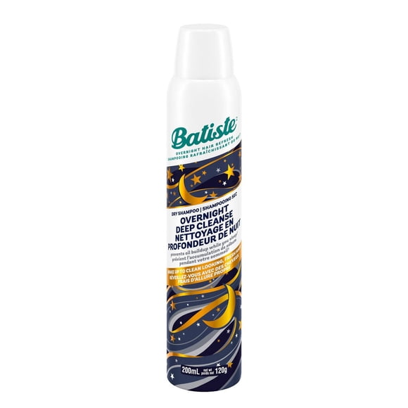 Batiste Dry Shampoo, Overnight Deep Cleanse, Prevent Oil Build-up in Hair, Made with Charcoal, Waterless Shampoo, 200 ml