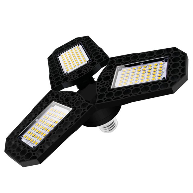 40/60/80W LED Foldable Garage Light Deformable Bulbs Ceiling Fixture Lights Garage Workshop LED Foldable Deformable Bulbs Garage Light Ceiling Fixture Lights 80W Wihte
