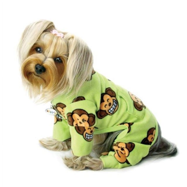 KlippoPet KBD071XL Silly Monkey Pyjama Col Roulé en Polaire - Lime - Extra Grand
