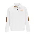 thumbnail image 4 of FAIWAD Mens Long Sleeve Pullover Tops Stand Collar Button Down Classic Color Block Plus Size Tops, 4 of 6