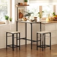 thumbnail image 2 of HOMCOM Ensemble de Salle à Manger 3 Pcs, Ensemble de Table de Bar pour 2 avec Repose-Pieds, Naturel, 2 of 10