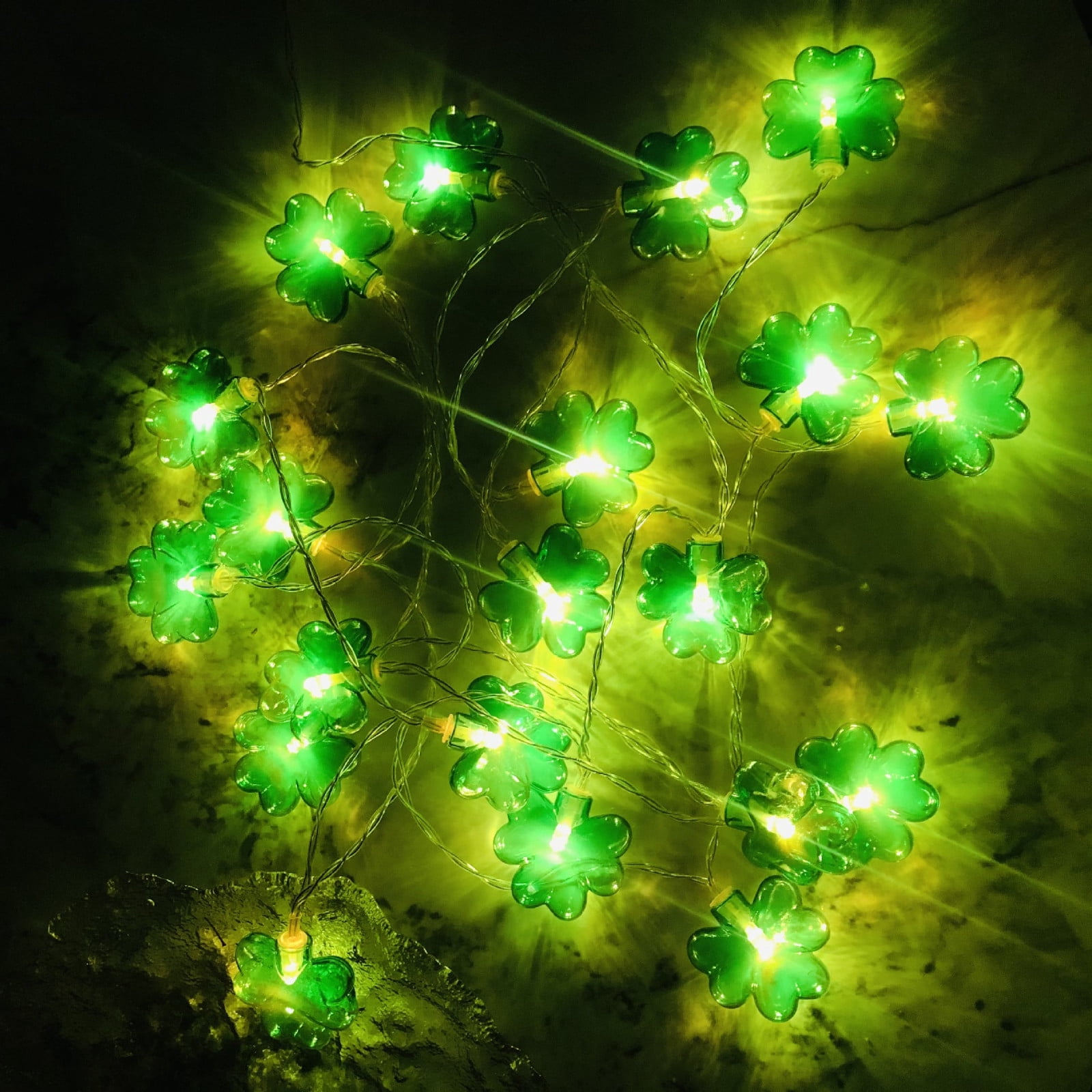 RKSTN Led Lights 5.4ft String Lights St Patrick's Day Decorations 10 LED Green String Lights St Patricks Day Battery Operated Lights For Irish Party Led Night Light