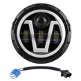 thumbnail image 2 of Aramox Phare LED, H4 7 Po Phare LED Rond Lumière Blanche Jaune IP67 Étanche Adapté pour JK 07-18, 2 of 8