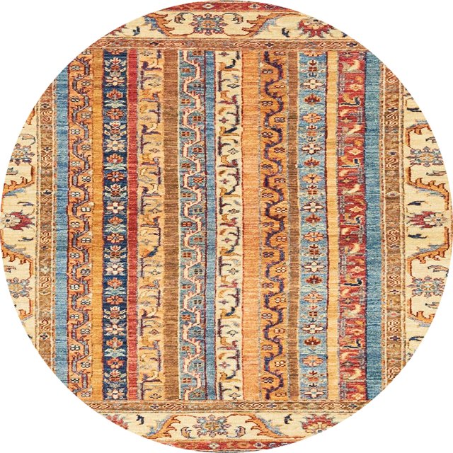 Ahgly Company Tapis d'Intérieur Ronds Abstraits Rouges Abstraits pour Aire, 7 Pieds Rond