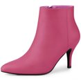 thumbnail image 1 of BLISSFUL STEP Women's Pointed Toe Zipper Stiletto Heels Ankle Boots, 1 of 6