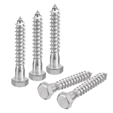 Unique Bargains Hex Head Lag Screws Bolts, 3/8" x 2-1/2" 304 Stainless Steel Partial Thread Wood Screws, 30 Pack