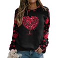 thumbnail image 4 of Qertyioot T-Shirt Graphique pour Femmes de la Saint-Valentin à Manches Longues, Blouse Ample Imprimée Mode à Col Rond, Hauts Décontractés, 4 of 5