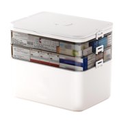 3-Tier Medicine Storage Box Cabinet, Ngxiha Empty First Aid Kit Portable Medical Supply Organizer with Handle for Home Travel