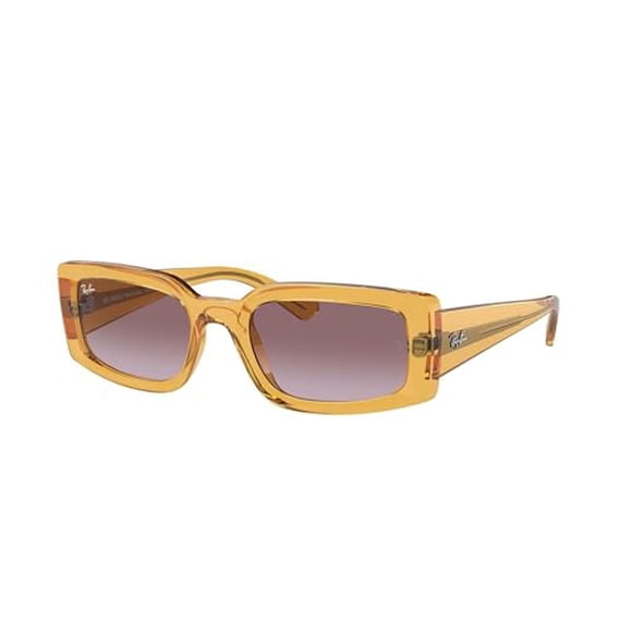 Ray-Ban Women's RB4395 Kiliane Square Sunglasses, Transparent Yellow/Gradient Violet, 54 mm