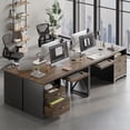 thumbnail image 4 of Bestier 55 inch Computer Desk with Drawers Keyboard Tray Home Office Desk, 4 of 11