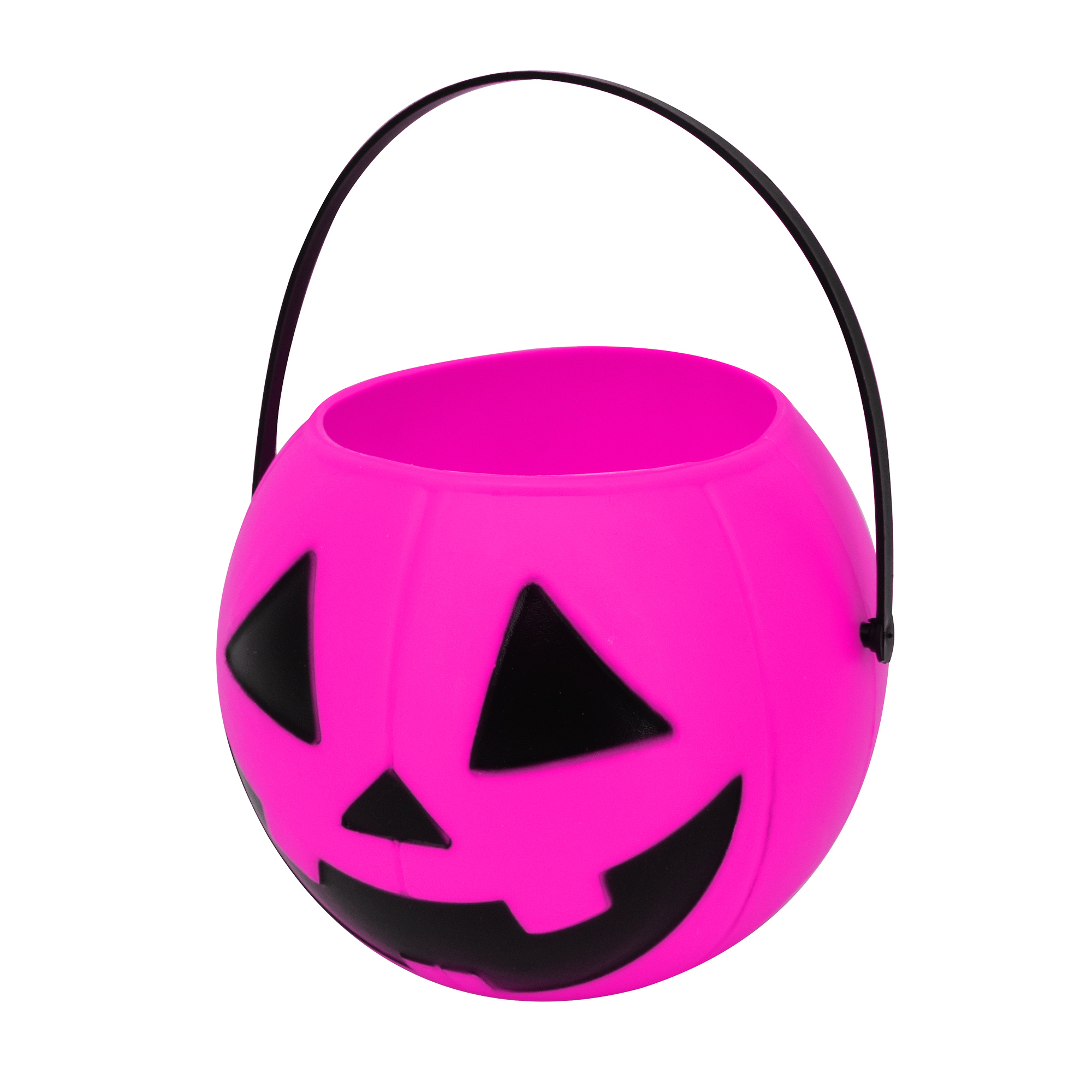 Seau en plastique miniature rose citrouille d'Halloween, sac pour la collecte de bonbons, par Way to Celebrate