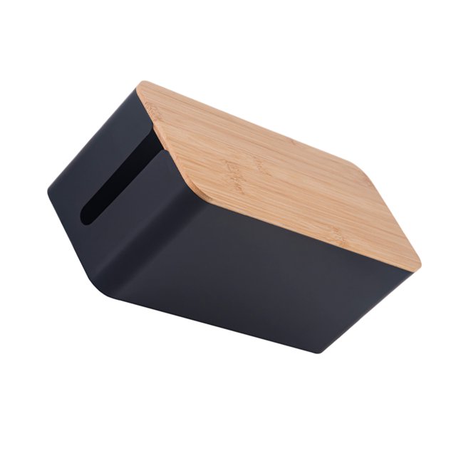 Decodeary Desk Box Organizer Cable Desk Storage Tough Clutters Box For Tough Cables Black L