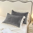 thumbnail image 1 of TopLLC Pillow Case Crystal Velvet Winter Pillowcase Solid Color Lace Pillowcase pillowcase pillowcase, 1 of 6