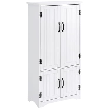 HOMCOM 48" Kitchen Pantry, Kitchen Storage Cabinet with Shelves, White