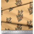 thumbnail image 3 of Soimoi Polyester Crepe Fabric Leaves & Floral Block Decor Fabric Printed Yard 52 Inch Wide, 3 of 3