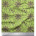 thumbnail image 1 of Soimoi Green Poly Georgette Fabric Floral Wreath Geometric Print Sewing Fabric Yard 52 Inch Wide, 1 of 5