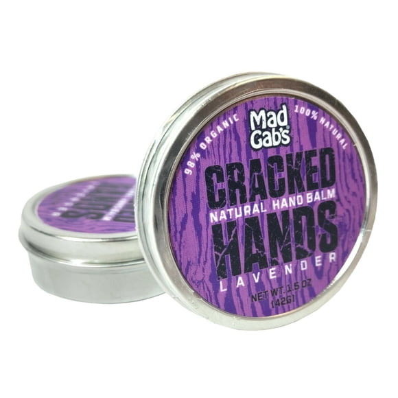 2-Pack Natural & Organic Mad Gab's Hand Balm For Cracked & Dry Hands, Lavender