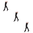 thumbnail image 1 of maskred Soft And Comfortable Tights High Stocking Stretchy Warm Fashionable Easy To Wear Nylon Compression Stockings Open Toe-black L 3Set, 1 of 6