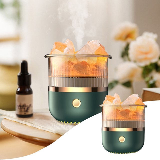 RKSTN Mini Humidificateur Humidificateur en Cristal de Sel Vert Gadgets de Cuisine