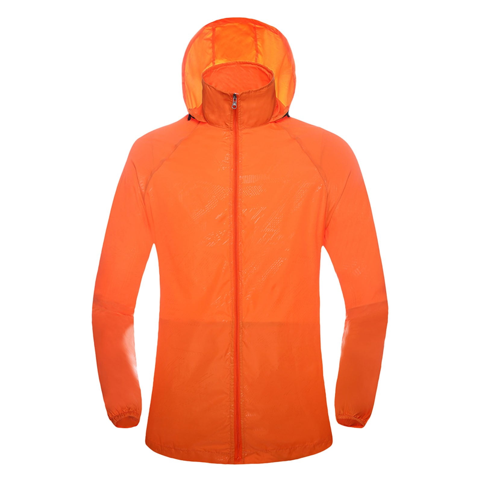 WEIYLL Womens Fleece Jackets Windproof Ultra-Light Rainproof Windbreaker Orange Ladies Fall Tops And Blouses Size L