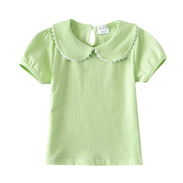 LNMQLPDBS Toddler White Tshirt Cute Tops for Girls 10-12 Tween Tops Kids Yellow Shirt T-shirts 6 Month Girl Clothes Baby Girl 12 18 Months, Green 3-6 Months