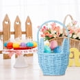 thumbnail image 2 of Lksixu Easter Baskets for Kids, Small Rattan Woven Easter Bunny Basket with Handle, Portable Lightweight Easter Eggs Hunting Basket Rustic Farmhouse Decorative Flower Basket Spring Decor for Home, 2 of 9