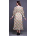 thumbnail image 4 of Bimba Robe Florale pour Femme à Manches Longues, Smockée, Col Rond, à Volants, Été, Maxi-Petit, 4 of 5