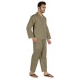 thumbnail image 2 of Inkmeso Ensemble de Pyjama Classique Uni en Coton, Pyjama Boutonné pour Hommes, 2 Pcs, Tenue de Nuit, 2 of 7