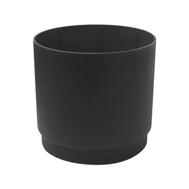 Tierra Verde Pot à réserve d'eau Alto 15" L x 15" H en matériaux recyclés - Noir ardoise, Intérieur/Extérieur