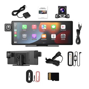 Wweixi 10.26 Voiture écran Dash Cam 3Lens 2K À l'intérieur 1080P Voiture arrière sans fil Play 10.26 Dash Cam Dash
