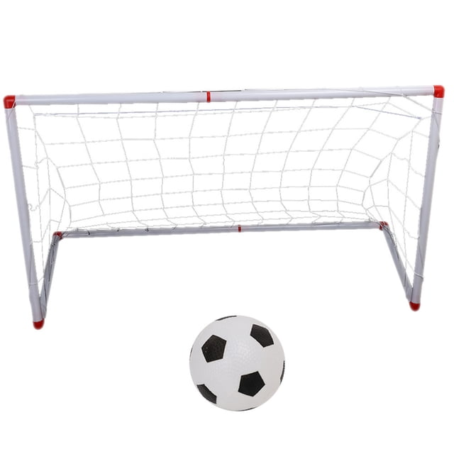 Portable Mini Plastic Soccer Goal Net Set with Ball Pump, Lightweight and Durable for Children Practice
