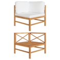 thumbnail image 1 of vidaXL Corner Sofa with Cream Cushions Solid Teak Wood, 1 of 5