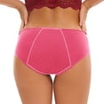 thumbnail image 4 of Heavy Flow Period Underwear for Women Mid Rise Menstrual Panties Postpartum Easy Clean Teens Brief 3 Pack, 4 of 8