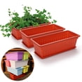 thumbnail image 2 of 3 Pcs Balcon Jardin Rectangulaire Jardinière pour Légumes et Fleurs Boîte en Résine Pot de Plantation, 2 of 10