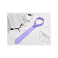 thumbnail image 5 of INSPIRE CHIC Men's Solid Color Narrow Stripes Necktie Graduation Suit Formal Ties Light Purple, 5 of 5