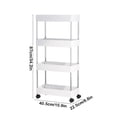 thumbnail image 3 of AYktou Home Organizers and Storage Slim Rolling Storage Cart 4 Tier Bathroom Storage Organizer Laundry Room Utility Cart Mobile Shelving Unit Multi Purpose For Kitchen Bathroom Narrow Places, 3 of 6
