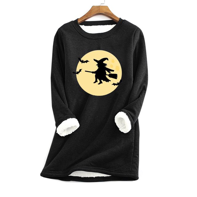 Chandail d'Halloween pour Femme, Mode Décontractée, Manches Longues, Blouses et Chemises à Col Rond, Chandail à Col Rond pour Femme en Liquidation