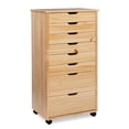 thumbnail image 1 of Riverbay Furniture 8-Drawer Transitional Wood Storage Cart w/ Casters in Natural, 1 of 20