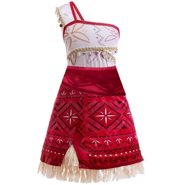 HAWEE Girls Princess Moana 2 Dress Cosplay Adventure Movies Hero Costumes With Wig Outfits for Halloween