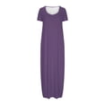 thumbnail image 2 of fatyb Robes Maxi pour Femmes Col Rond Manches Courtes Robes Décontractées Robes T-Shirt Amples pour Femmes P-5TG, 2 of 5